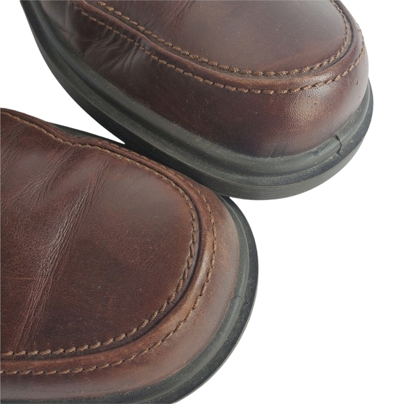 Ecco Comfort Lace Up Loafers Brown Leather 45 - Picture 4 of 11
